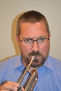 Trumpet with misplaced mouthpiece