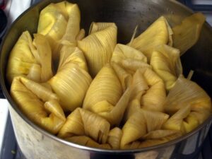 A pot of tamales