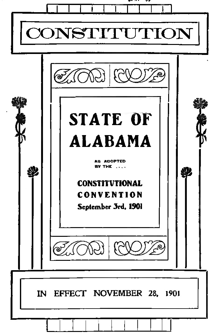 Image of the cover of the Alabama State Constitution of 1901