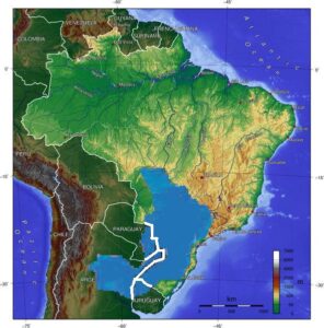 Acuifero Guarani shown on a map