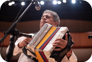 A man playing accordion
