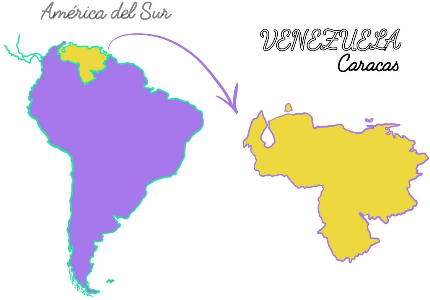 A map of North America, with Venezuela highlighted