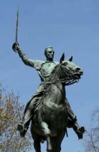 A statue of Simon Bolivar riding a horse
