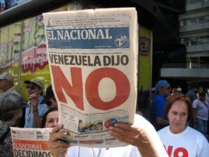 Cover of El Nacional newspaper that says, "Venezuela Dijo NO"