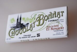 A closeup of a chocolate bar