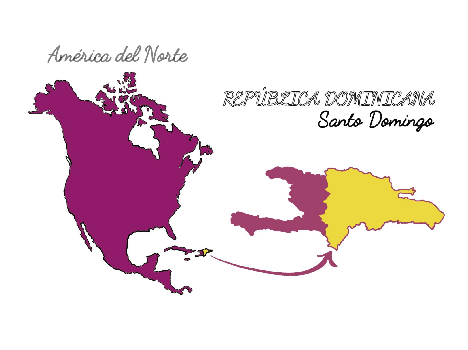A map of North America with the Dominican Republic highlighted