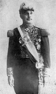 A black-and-white photo of Rafael Trujillo in uniform