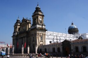 The facade of the Catedral de Ciudad de Guatemala