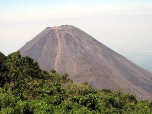 Izalco volcano rising above the jungle