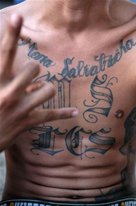 A man's tattooed chest