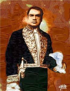 A painting of Ruben Dario by Oscar Galo