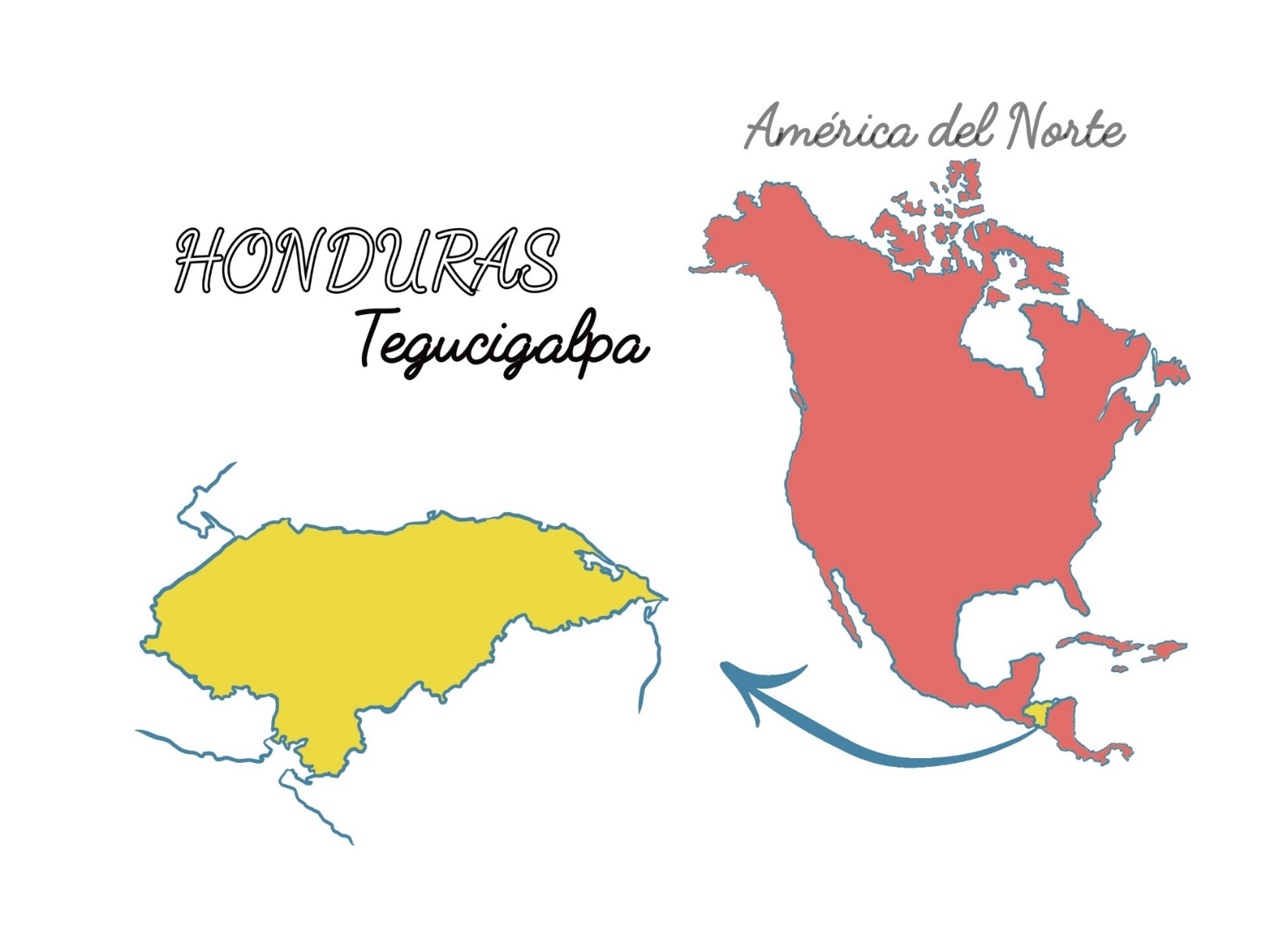 A map of North America, with Honduras highlighted