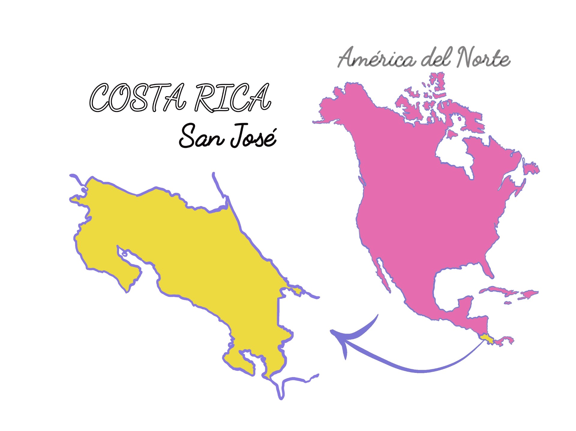 A map of North America, with Costa Rica highlighted.