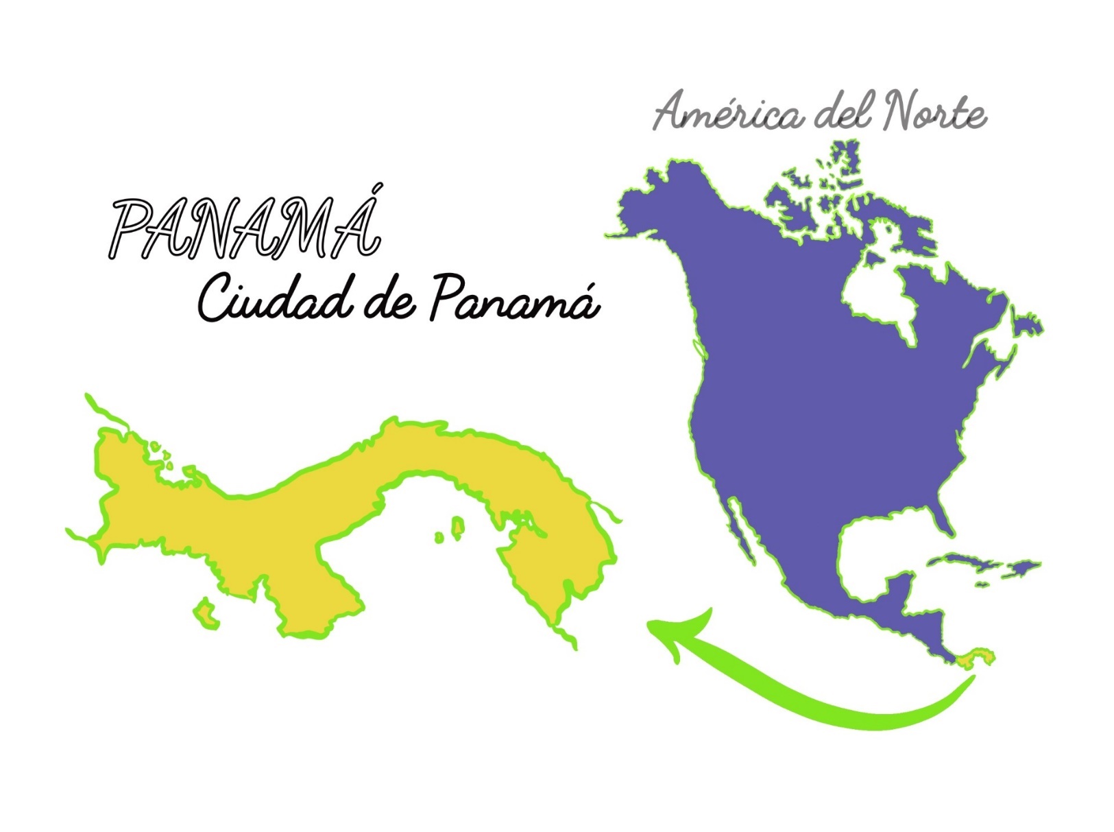 A map of North America, with Panama highlighted