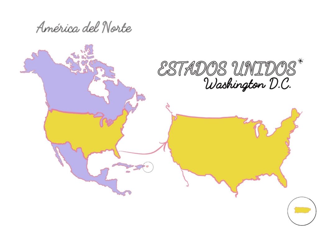 A map of North and Central America, with the United States highlighted