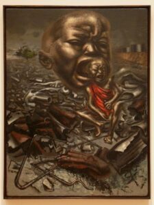 "Echo of a Scream" painting of a child screaming