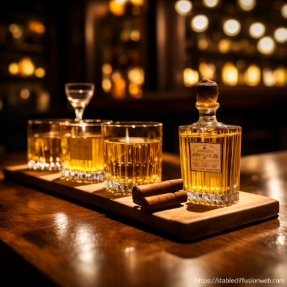 AI-generated photo of cigars and brandies