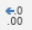 screen-capture of Excel's increase decimal button