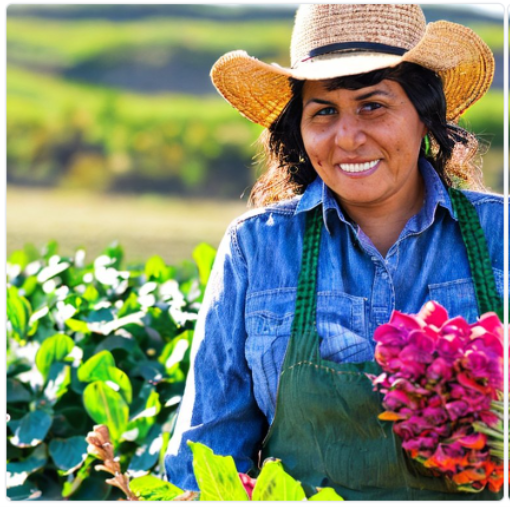 AI-generated photo of a female Hispanic farmer