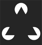 an image that could be interpreted as a triangle or pac men