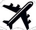 A black and white airplane.