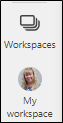 A screenshot navigating workspaces in Power BI.