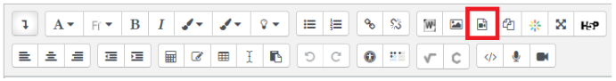 Atto editor toolbar insert media button.