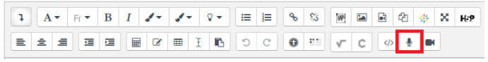 Atto editor toolbar insert audio button.