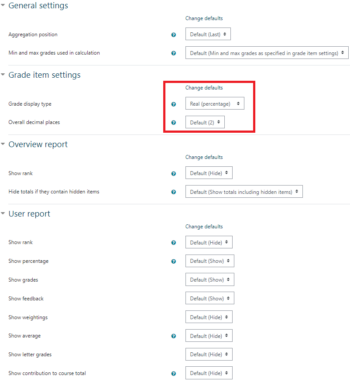Course Grade Settings – Moodle Faculty Certification Course