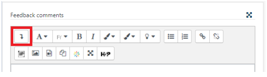 Atto editor toolbar advanced options button.