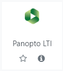 Panopto LTI icon within Moodle activities menu.