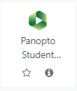 Panopto student submission icon within Moodle activity menu.