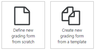 Scratch or from template rubric creation option buttons.