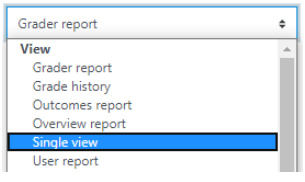 Single view option within the grades drop-down menu