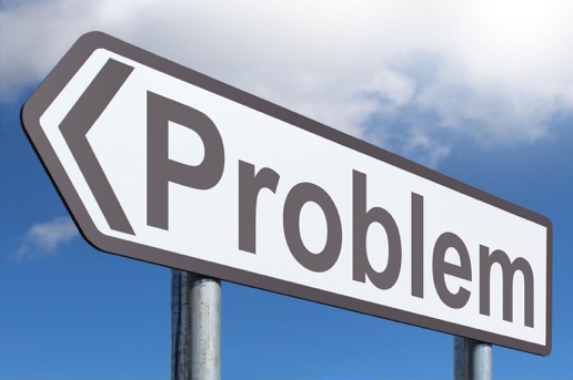 Sign with the word "problem" on it