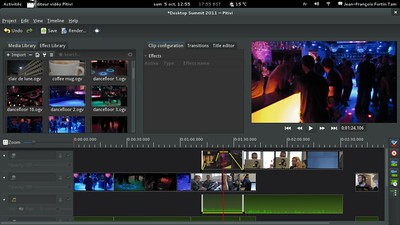 A screen with video editing software