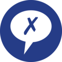 Speech bubble with an X inside