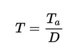 where T= product assembly time required to meet demand; Ta = net time available to work; D = customer demand