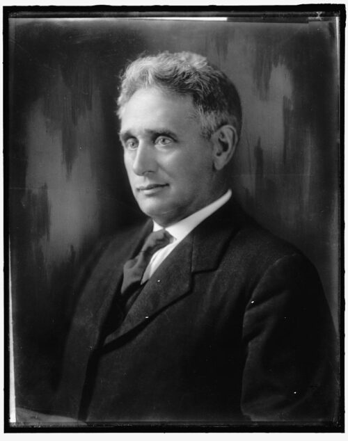 Justice Louis D. Brandeis poses for a portrait wearing a suit.