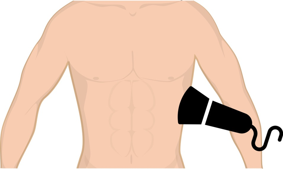 Splenorenal view in the left upper quadrant.