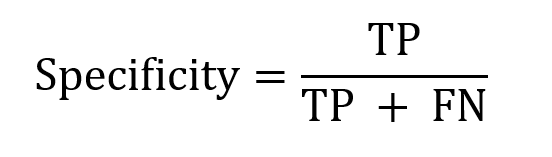 Equation for specificity