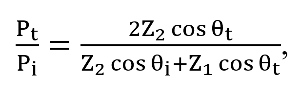 Equation for transmission coefficient.