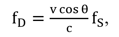 Equation for doppler frequency.