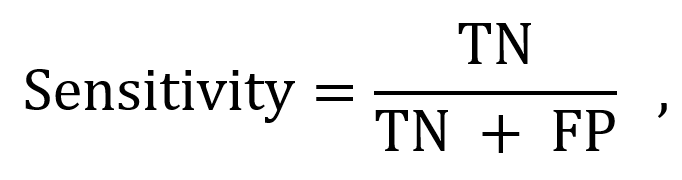 Equation for sensitivity